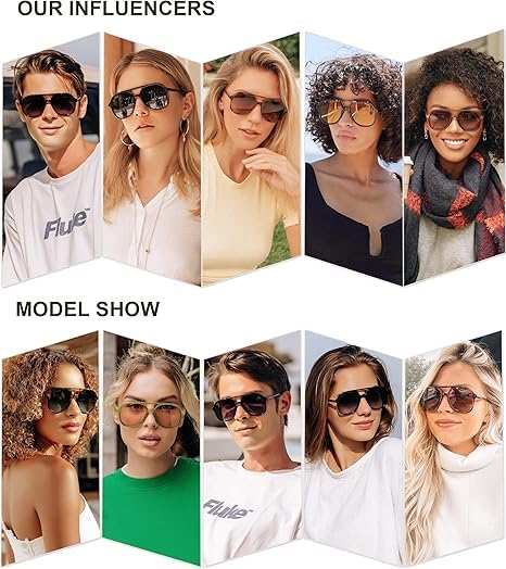 Image of Retro UV Protected Pilot Aviator Sunglasses for Women Men Classic Vintage Trendy Square Aviators Anti Glare Lightweight Metal Hinge Goggles