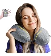 HIKENTURE Nackenkissen Aufblasbar Flugzeug mit Kissenbezug - Auflasbares Reiskissen Flugzeug Nack...