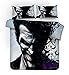 NICHIYO The Joker Komplet pościeli – poszwa na kołdrę i poduszkę, mikrofibra, druk cyfrowy 3D, trzyczęściowy komplet pościeli (poszwa na kołdrę + poszewki na poduszki) – 6, rozmiar Super King 220 x 260 cm