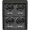 ROTHWELL 4 Watch Winder for Automatic Watches with Quiet Motor with Multiple Speeds and Rotation Settings (Black/Grey)