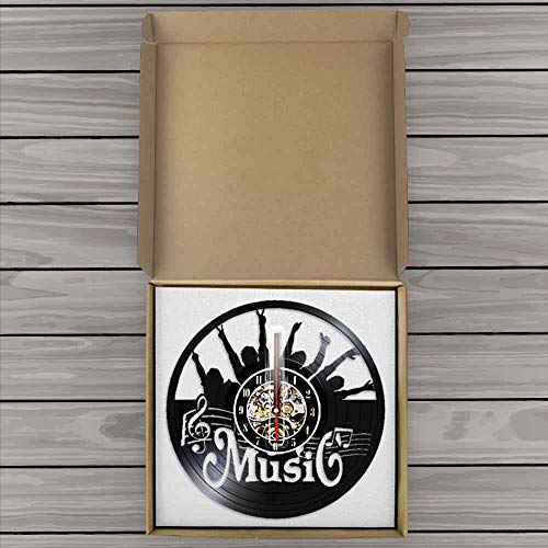 Pt Up Your Hand Disque Vinyle Horloge Musique Temps Horloge Murale Moderne Party Club Mur Art Musique Chambre Décor Cadeau Pour Rock Musicien Diamètre 30cm 7 Couleurs Variable Record Horloges Murale – vue 3