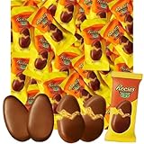 RREESPeanut Butter Eggs - Pack of 17 Easter Candy Bulk Pack – Delicious Easter Egg Candy for Kids and Adults – Individually Wrapped Easter Basket Candy – Snack-Size Easter Chocolate Eggs dreeses