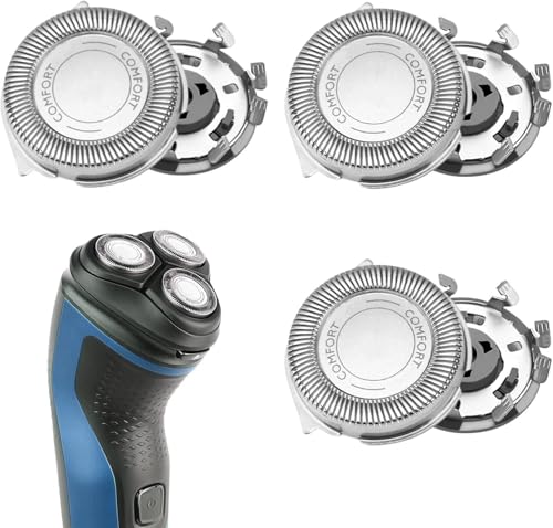 Set van 3 vervangende scheerhoofden voor Philips Series 1000/2000/3000 mesjes, roestvrijstalen zelfslijpende mesjes, compatibel met Phillips-serie AT8xx/AT7xx/PT7xx