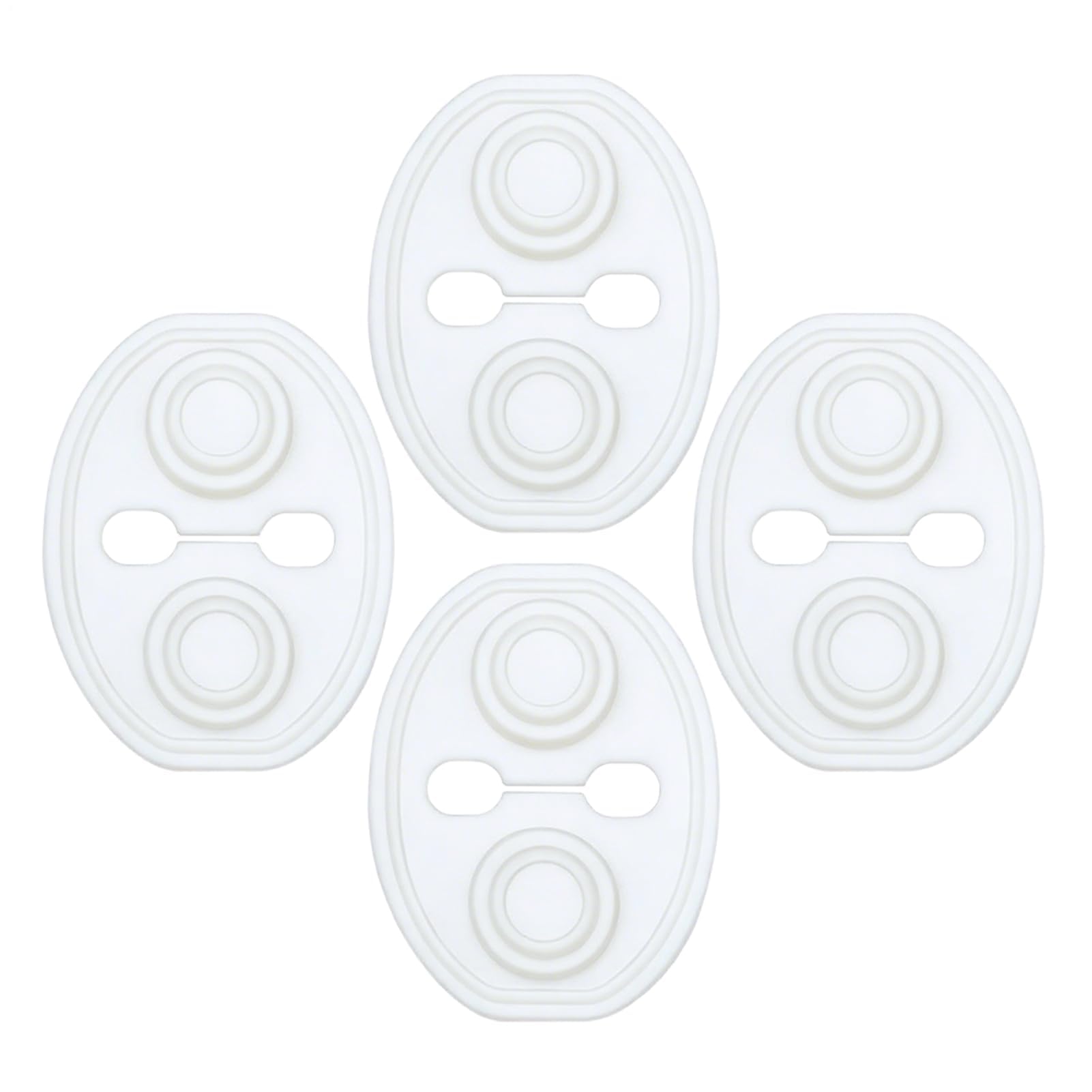 QIZUN 4PCS Car Door Lock Silicone Cover for BMW 7 Series G70/G71 Sedan (2022-), Cover Strike Protector,Sound Dampening Pad Silencing Flexible Scratchproof,White