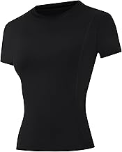 Runhit Women's Compression Shirts Short Sleeve Workout Tops Athletic Base Layer T-Shirt for Gym Running Yoga Basketball BJJ