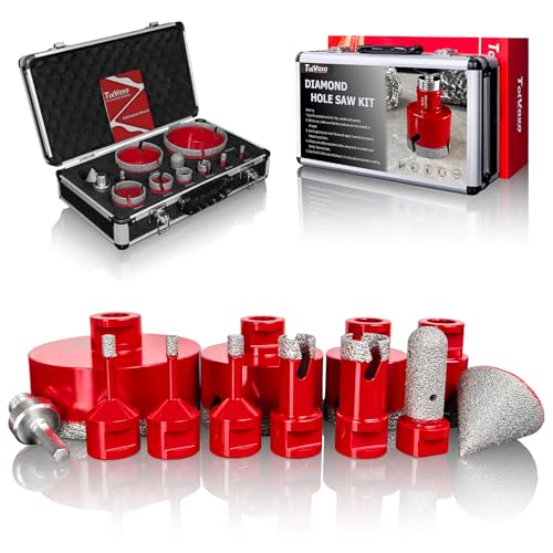 Diamond Hole Saw Kit, Vacuum Brazed Tile Hole Saw Kit (1/4"-4")