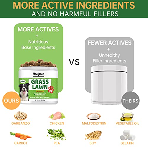 Grass Burn Spot Chews for Dogs - Dog Pee Lawn Spot Saver Caused by Dog Urine - Grass Treatment Rocks - DL-Methionine + Cranberry + Digestive Enzymes - Dog Urine Neutralizer for Lawn - 180 Soft Treats - Thumbnail 4