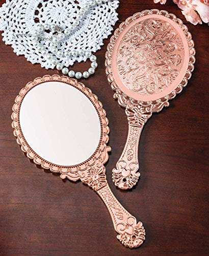 Xpxkj Hand Mirror Vintage Handheld Mirror With Handle Vanity Makeup Mirror Travel Mirrors (Oval, Rose Gold) #TOP7