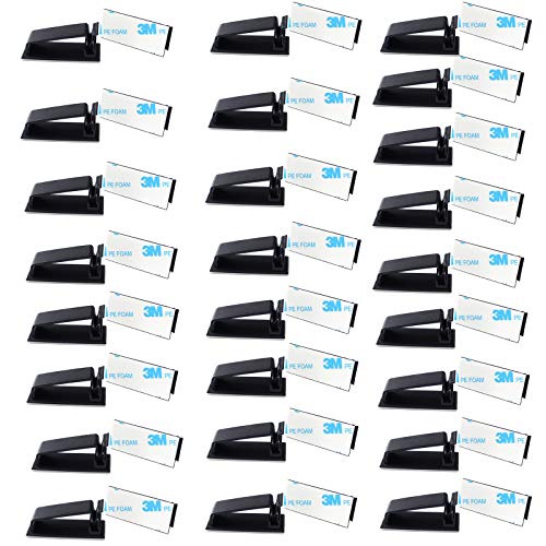 50 Stück Kabelclips Halter, Kabelhalter, Selbstklebende Elektrische Draht Clips, Kabel Management Clips für TV, Computer, Laptop, Ethernet,