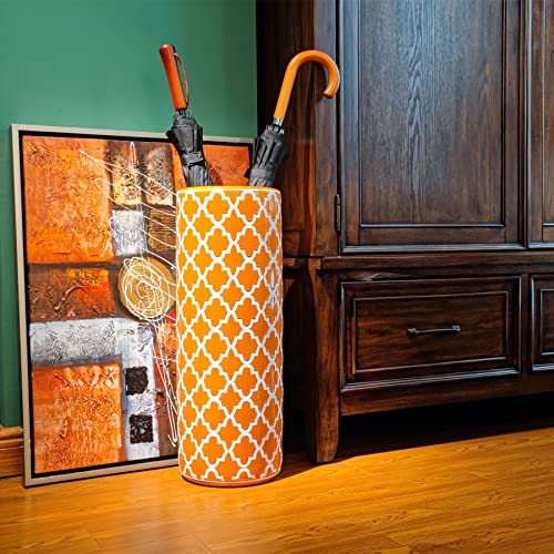Hozuso Porcelain Ceramic Umbrella Stand Umbrella Holder Modern Style Floor Vase For Storing Canes Walking Sticks For Entryway Indoor Decor 24‘’High #TOP5