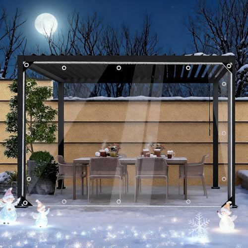 Lona resistente al desgarro transparente 150 x 180 cm impermeable para proteger lluvia 2