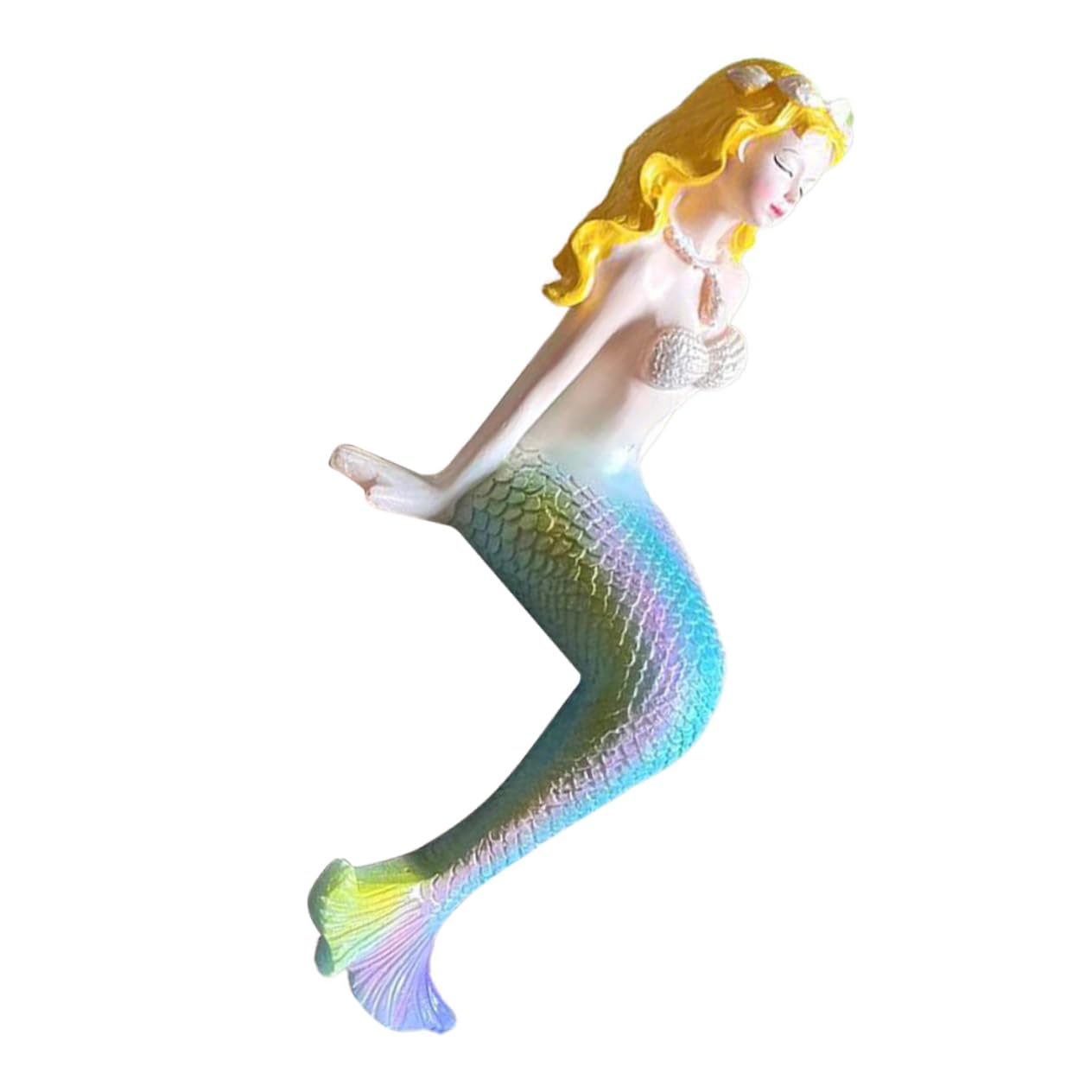 Cabilock 2 Piezas Estatua de Sirena Decorativa de Resina para Acuario y Oficina Adorno de Escritorio Accesorio Estable y Reutilizable para Decoración y Jardín
