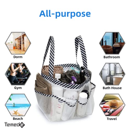 Bolso de Malla para Carrito de Ducha, Cesta Grande para Carrito de Ducha Portátil, Secado Rápido Azul - Imagen 23 de 37