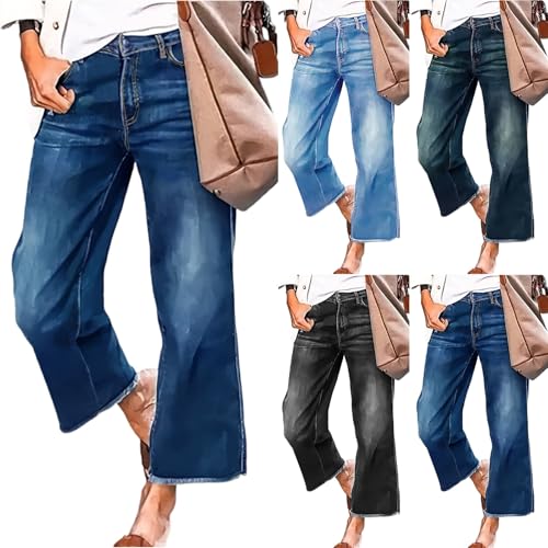 Wide Leg Jeans for Women High Waisted Stretchy Baggy Jeans Casual Loose Boyfriends Trousers Denim Cropped Pants