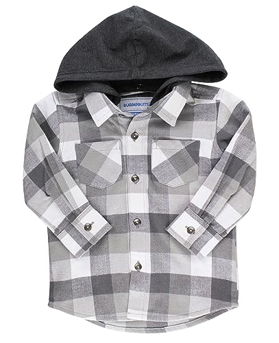 Image of RUGGEDBUTTS Boys Solid Cotton Long Sleeve Button Down Shirt with Button Tabs