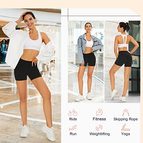 SIMIYA Cycle Shorts for Women High Waist Tummy Control Running Shorts with Pockets for Sports Gym Yoga Workout - Image 5