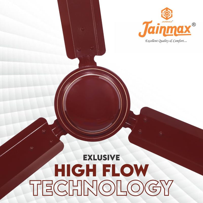 Image of 1200mm Ceiling Fan | 50W High-Speed Motor | 390 RPM | 100% Copper Winding | Anti-Dust | BEE Star Rated | Rust-Resistant | Up to 33% Energy Saving | Strong & Powerful Performance (Brown)