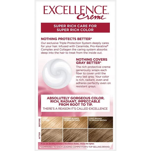 Image of L'Oreal ParisExcellence Creme - 7-1 /2A Medium Ash Blonde (Cooler) 1 Each (Pack of 9)