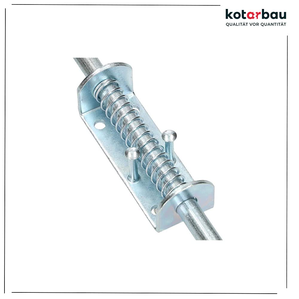 KOTARBAU® Zasuwa bramowa - 220 MM - Rygiel sprężynowy - Zamknięcie do Garażu - Blokada Bramy - Gumowy Uchwyt