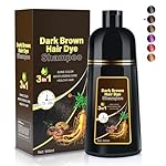 Cosmpro Dark Brown Natural Hair Dye Shampoo 3 in 1, 16.9 Fl Oz/500 ML, Semi-Permanent Gray Hair Coverage, Unisex, Natural Ingredients,
