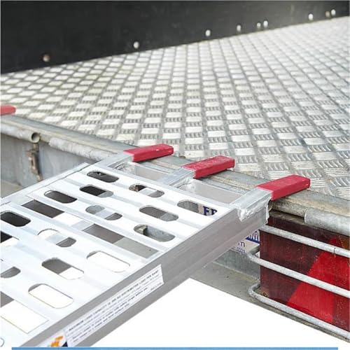 Rampa plegable de aluminio para silla de ruedas y motocicletas, portátil para transporte y garaje miniatura 4