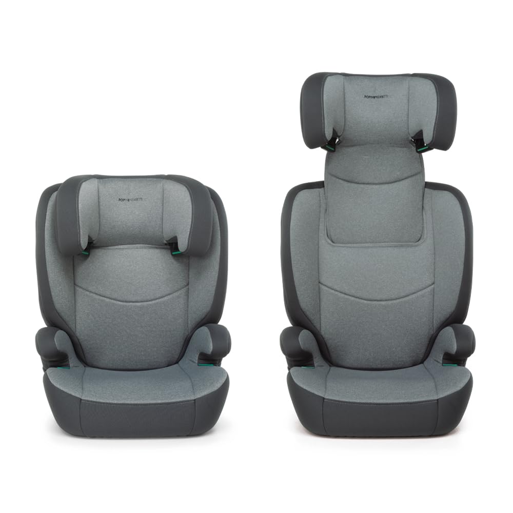 Foppapedretti Seggiolino Auto Clever I-Size, per bambini da 100 a 145 cm di altezza, 3-12 anni, conforme ECE R129, Fissaggio a 3 punti, Comford Kid Pad, Poggiatesta Regolabile 12 altezze, Carbon