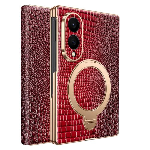 For Samsung Galaxy Z Fold 8 Ultra/Fold8 �p�����P�[�X�A�{�v�t���b�v | ��]�����O�J�o�[ �t�����b�v�����Y�ی� ���b�L�S�[���h�G�b�W �N���R�_�C�����P�[�X(Red,Fold 8 Ultra)