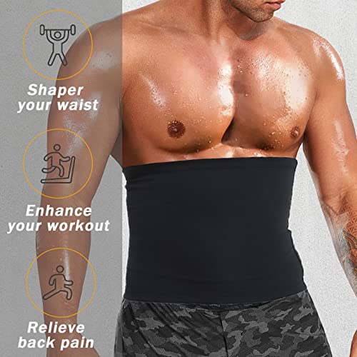 Waist Trainer Slimmer Wrap For Men Sauna Belt Workout Slim Body Sweat Wrap For Stomach And Back Lumbar Support Blue L/Xl #TOP1