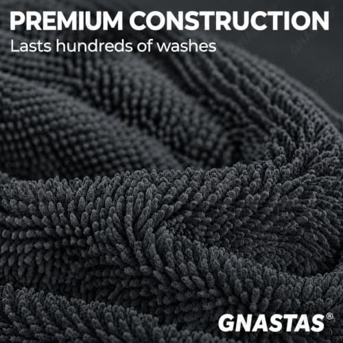 Image of Microfiber Car Drying Towel Ultra-Thick, Super Absorbent, Streak-Free & Scratch-Free Cleaning Cloth | Dual-Sided Edgeless Detailing Towel for Cars, Home & Kitchen 1PC (40x40 CM (Grey-Black))