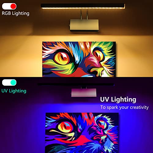 Kialush 900Lm Dimmable Led Picture Lights Metal, 4 Mode Artwork Display Lighting Fixtures, 9W Play Lamp Hardwired Cri 80 With Remote Control, Uv Light Matte Brass Finish With Dual-Arm Bracket #TOP4