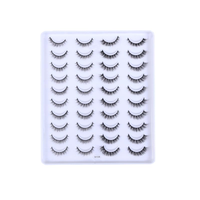 Bombay Vanity 20 Pair False Eyelashes Set Natural 3d Fake Eyelash Soft Comfortable Non-irritating Lightweight & Reusable Natural Eyelashes Eye Makeup Lash (H23)-image-49