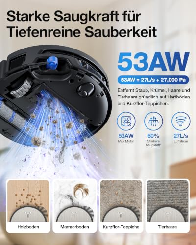 ECOVACS X12S OMNICYCLONE Care kit Saugroboter mit Wischfunktion, 53AW Blast – Ansicht 3
