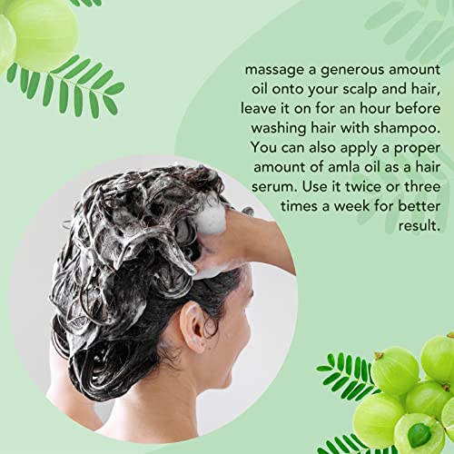 Amla Haaröl 60ML Amla Oil Kaltgepresst für Kopfhaut und Haar Gegen Haarausfall Stimuliert Haarwachstum für Schönes Haar