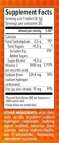 Alpenwell By Doctor Stolz VITAMIN-C1000+ZINC Alpenwell Vitamin C - 1000Mg + Zinc - Immune Support - Effervescent Vitamin Drink Tablet, No Sugar + Low Calorie Supplement thumb #7