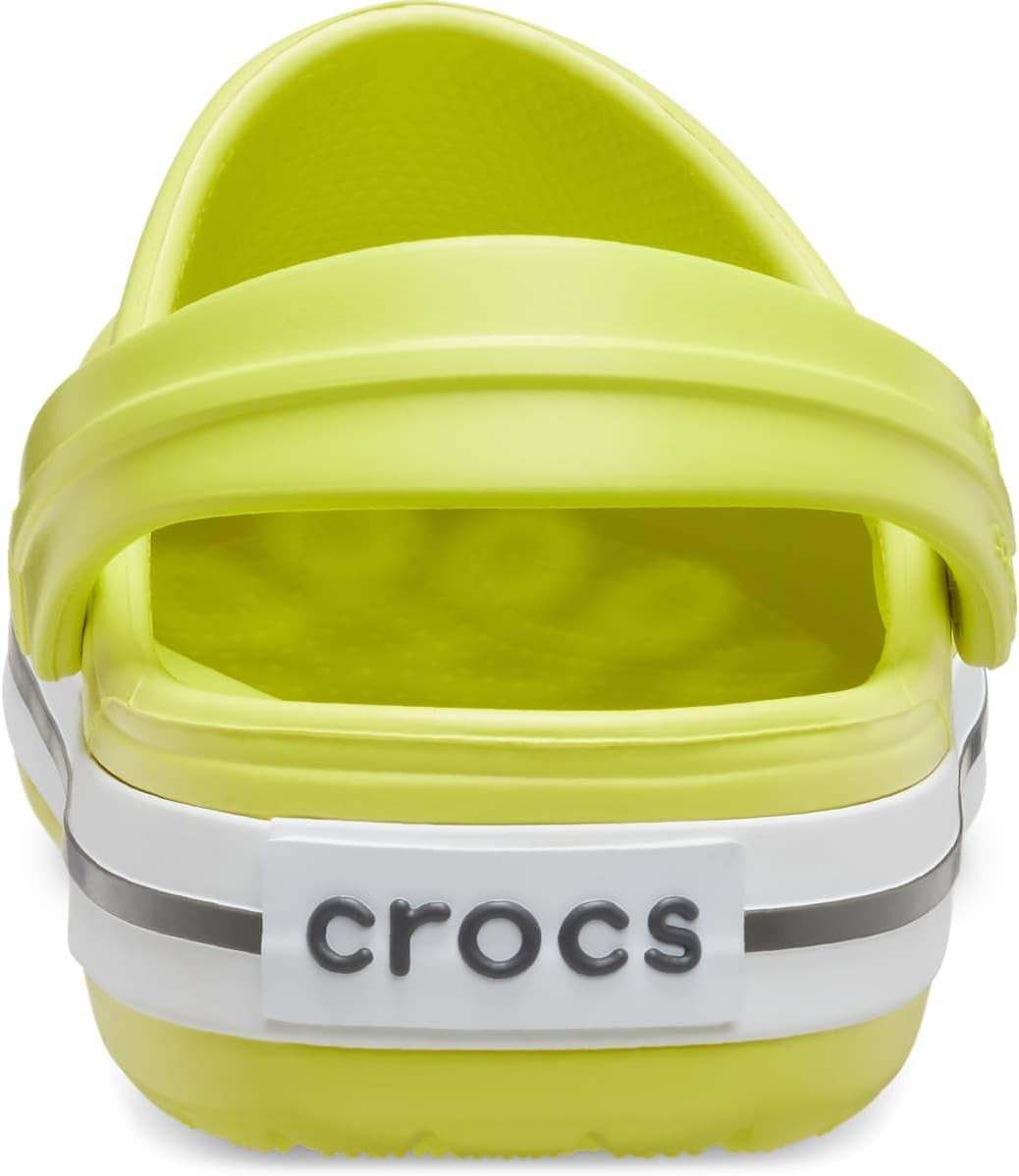 Crocs Unisex-Child Crocband Clogs (Little Kid/Big Kid), Citrus/Grey, 5 Big Kid