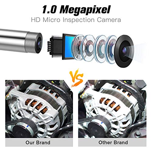 Loijon Câmera industrial da inspeção do endoscópio endoscópio com tubo semi-rígido 3500mAh Bateria 5