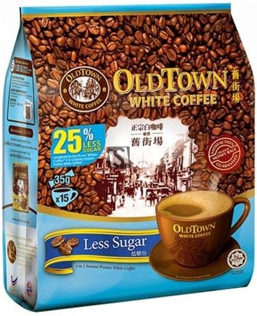White Coffee Less Sugar 3 in 1 Instant Premix White Coffee Packet ( 15 X 35g ), 525g