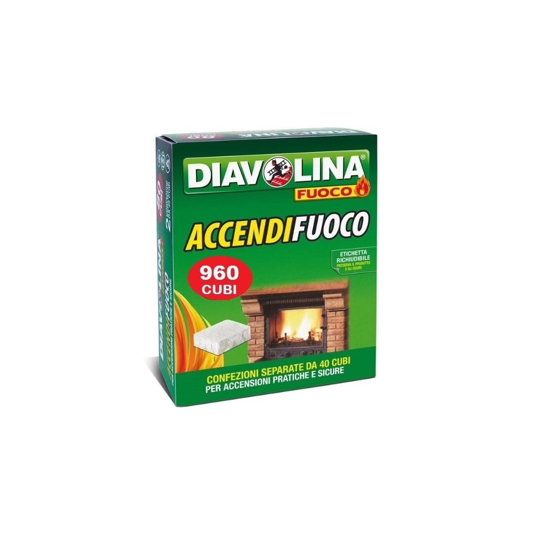 Diavolina - Encendedor clásico n.1 en Italia, encendido instantáneo práctico seguro para chimenea, estufa, madera, barbacoa con encendedor GM (960)