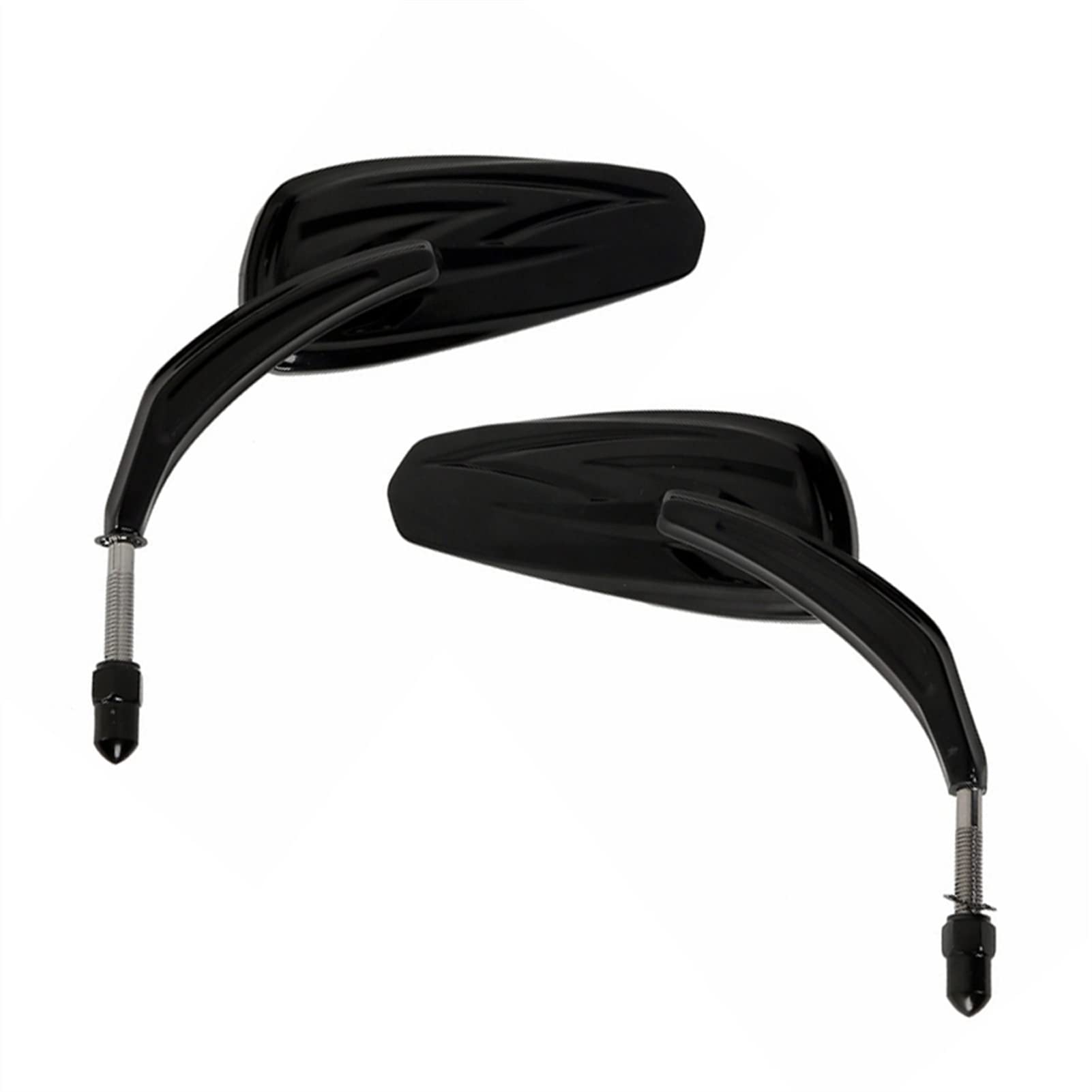 achteruitkijkspiegel Motorfiets Vlammende Chrome/Zwarte Zijspiegels Voor Harley Davidson Softail Standaard FXST Glide Electra Road Custom Dyna Touring(Nero
