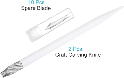 Miniatura 3 de uxcell Juego de cuchillos para manualidades, 2 cuchillos de trinchar con 10 cuchillas de acero de repuesto para álbumes de recortes, plantillas de