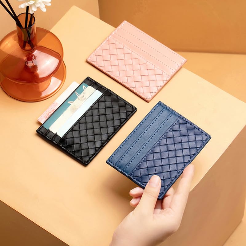 Ultra-Thin Woven Credit Card Holder - Slim Minimalist Card Wallet with 6 Slots, RFID Blocking for Men & Women2