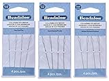 3 Packs - Beadalon Collapsible Eye Needles 2.5 Fine, Medium & Heavy - 4pcs/pk - Total 12 Needles (in...