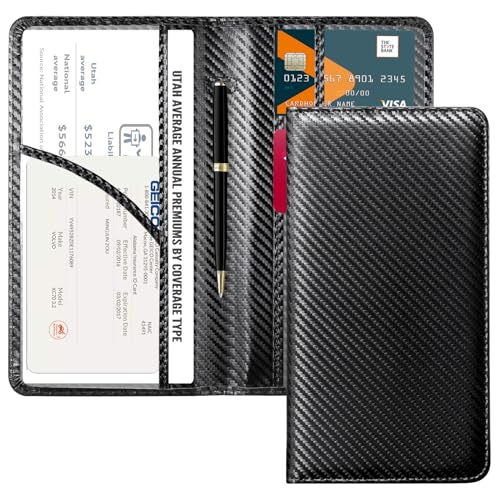 Image of CoBak Car Registration and Insurance Holder | Vehicle Glove Box Organizer, Auto Truck Compartment Document Case with Magnetic Closure for Insurance & Driver License