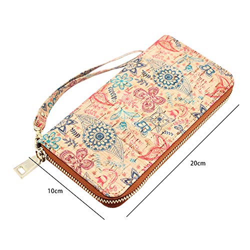 boshiho Cork Vegan Purse Wallet, Women's Smart Phone Clutch Long Purse with Card Holder3