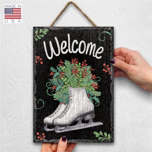 Mywordwelcomewskatehollyslateimpressionsfrontdoorwallhangingwelcomesignwinterholidayrusticfarmhousehomedecorforyourlivingroomdiningroomkitchenbedroomfrontdoor Urban Country Home Decor My word welcome w skate holly slate impressions front door wall hanging welcome sign winter holiday rustic farmhouse home decor for your living room dining room kitchen bedroom front door urban country home decor