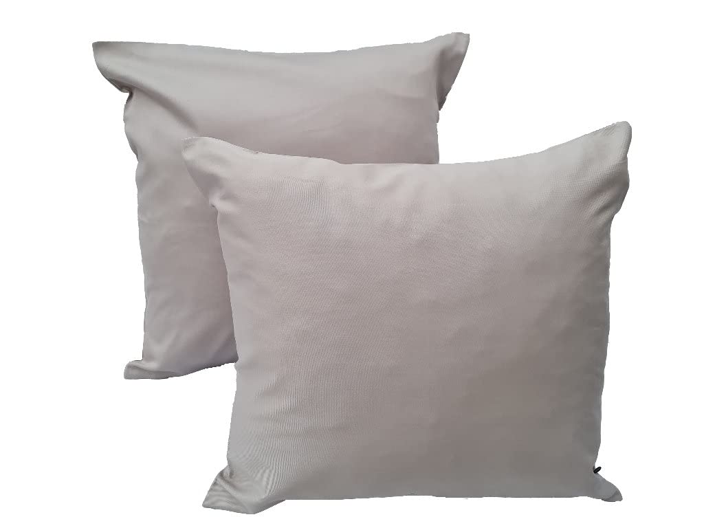 Lemos Home Set of 2 Decorative Cushion Covers 100% Cotton - Concept Collection - Choice of Colour and Size (Pack of 2 Cushion Covers - 40 x 40 cm, Light Grey) â image 1