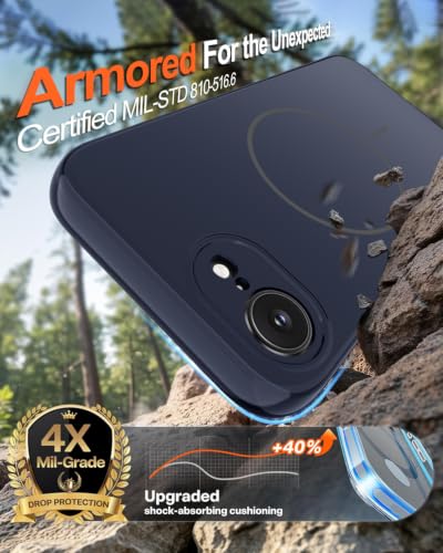 Image of Magnetic for iPhone 17e Case /iPhone 16e Case,Shockproof Matte Case,Blue | with Screen Protector,Compatible with MagSafe,Military Grade Drop Protection,Full Camera Protection,Non-Slip Design Cover