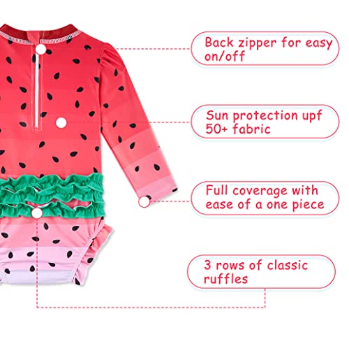 Adukide Infant Swimsuit 6-12 Months Toddler Girls Watermelon One Piece Rash Guard Swimsuits Uv Protection Baby Zipper Bathing Suit #TOP5