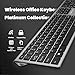 MKETech Electronics Wireless Keyboard with 109 Keys, 2.4G, 6 Shortcut Keys, Number Pad, Ergonomic,Quiet Click for PC/Laptop/Windows/Mac-Grey MKE 956