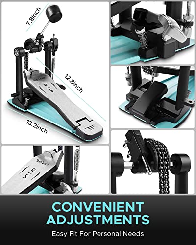 Starfavor Bass Drum Pedal, Double-Chain Drive Kick Pedal With Bass Drum Beater And Solid Footboard, Suitable For Electric Drum Set Or Acoustic Drum Kit, St-900 Rising #TOP5